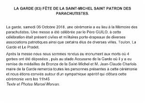 2018 10 06 LA GARDE FETE DE LA ST MICHEL PATRON DES PARACHUTISTES